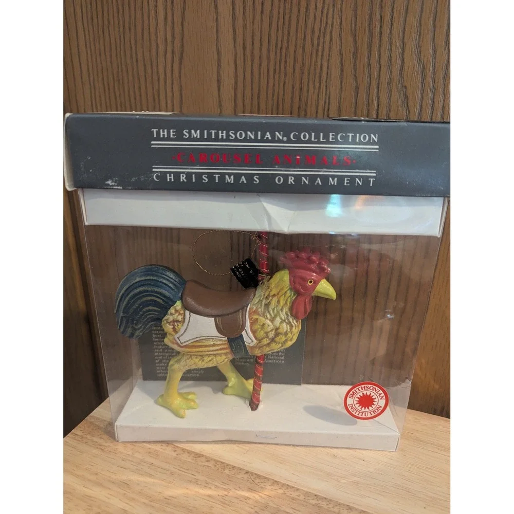 Kurt Adler 1988 Vintage Smithsonian Carousel Rooster Christmas Ornament in Box